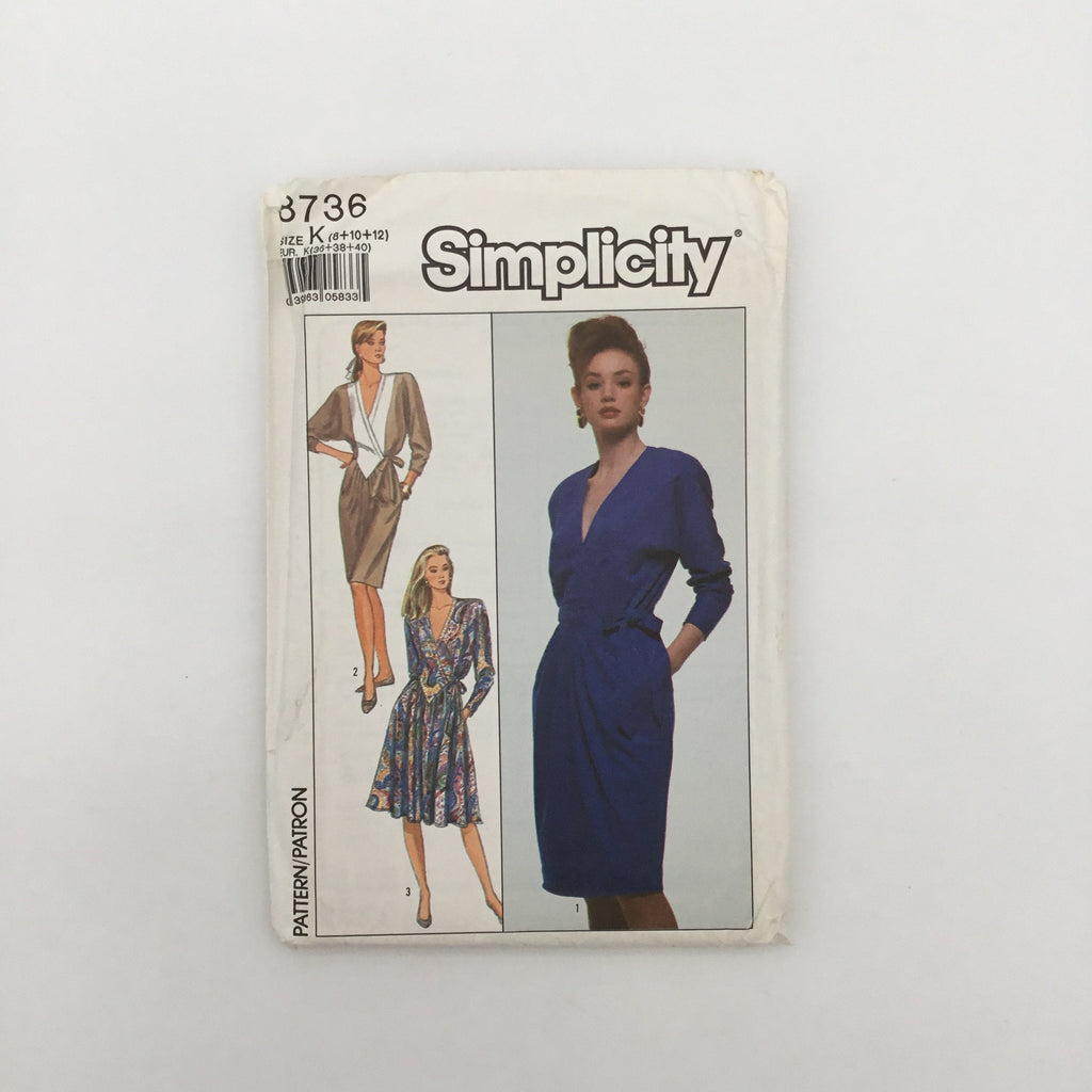 Simplicity 8736 (1988) Dress with Skirt Variations - Vintage Uncut Sewing Pattern