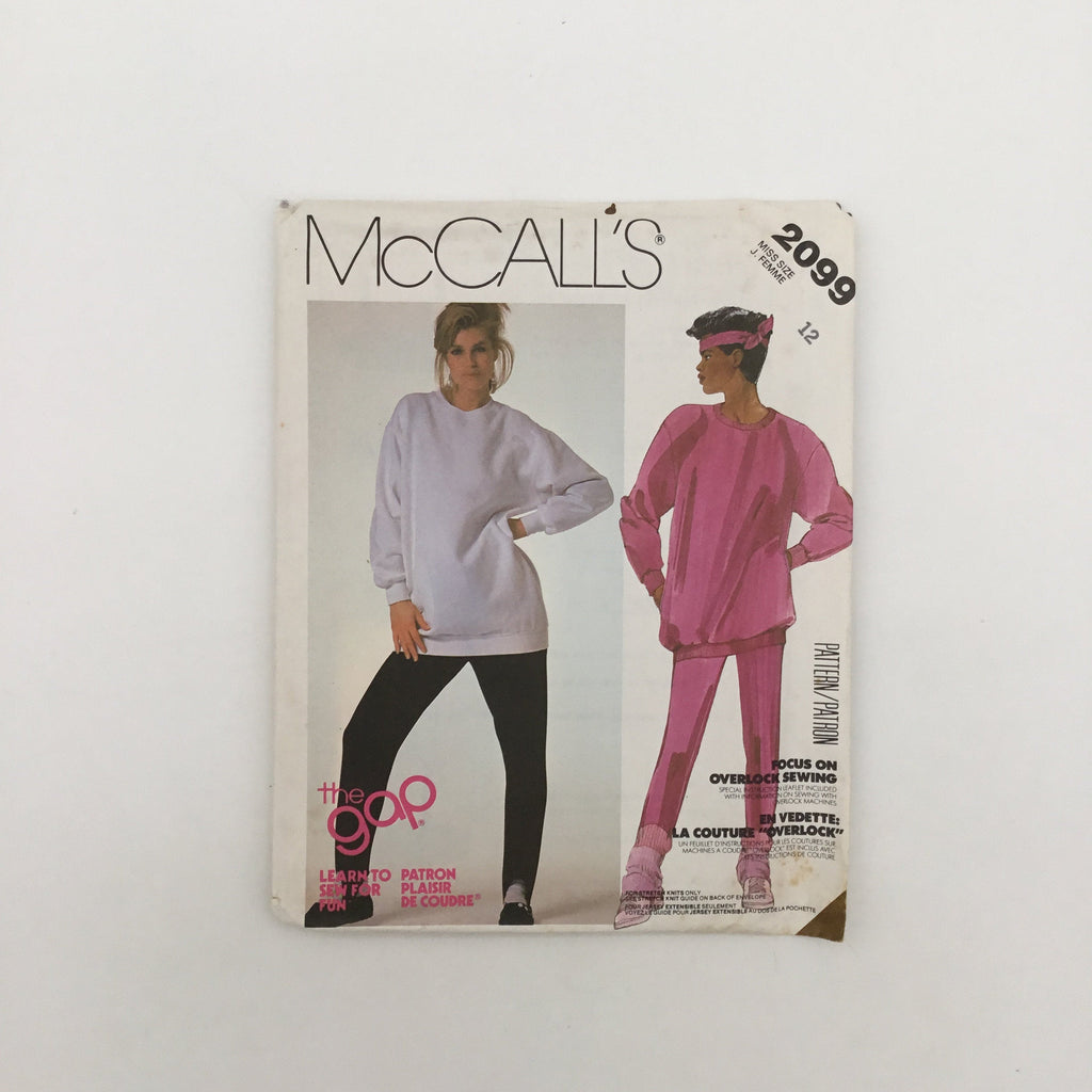 McCall's 2099 (1985) Top and Stirrup Pants - Vintage Uncut Sewing Pattern
