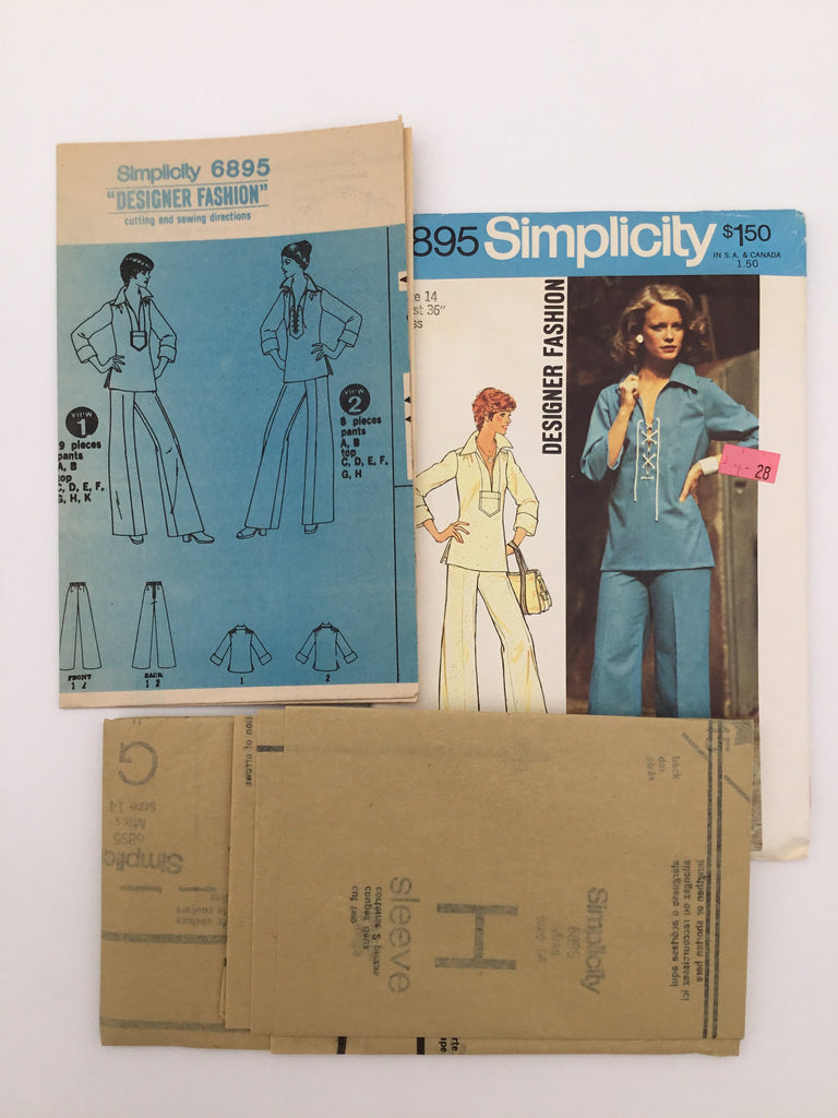 Simplicity 6895 (1975) Top and Pants - Vintage Uncut Sewing Pattern