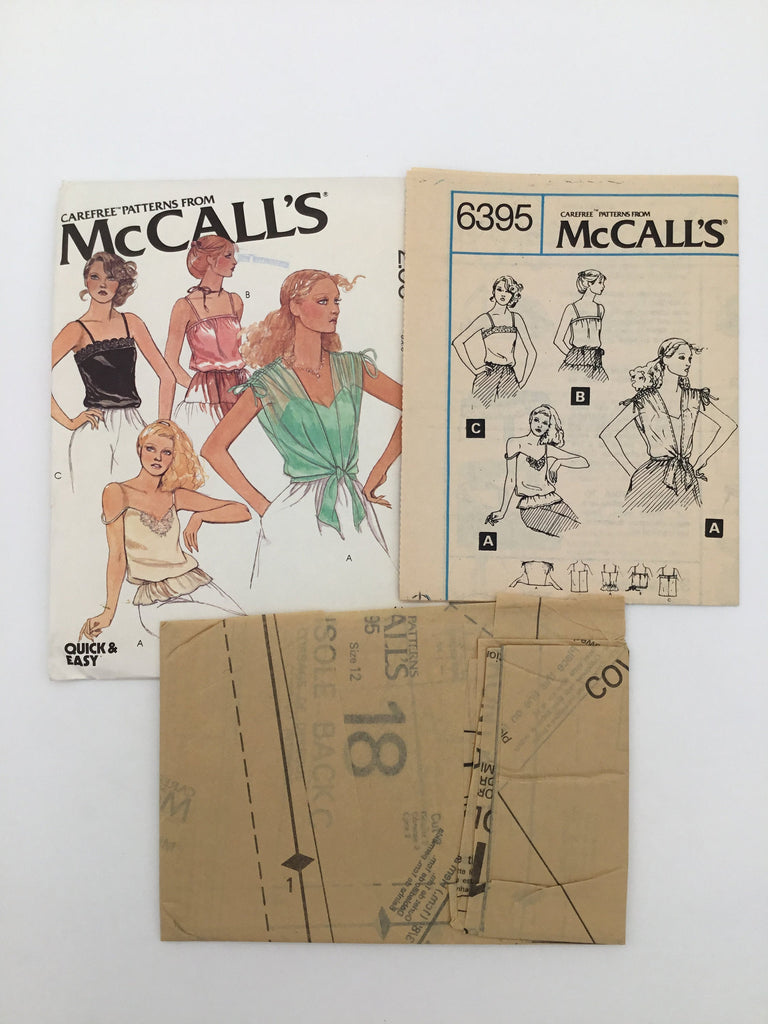 McCall's 6395 (1978) Camisoles with Style Variations and Cover Up - Vintage Uncut Sewing Pattern