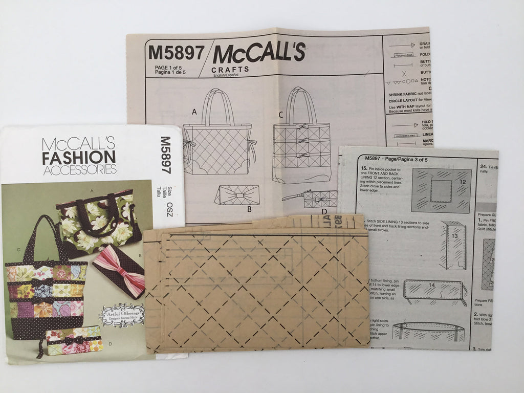McCall's 5897 (2009) Totes and Bags - Uncut Sewing Pattern