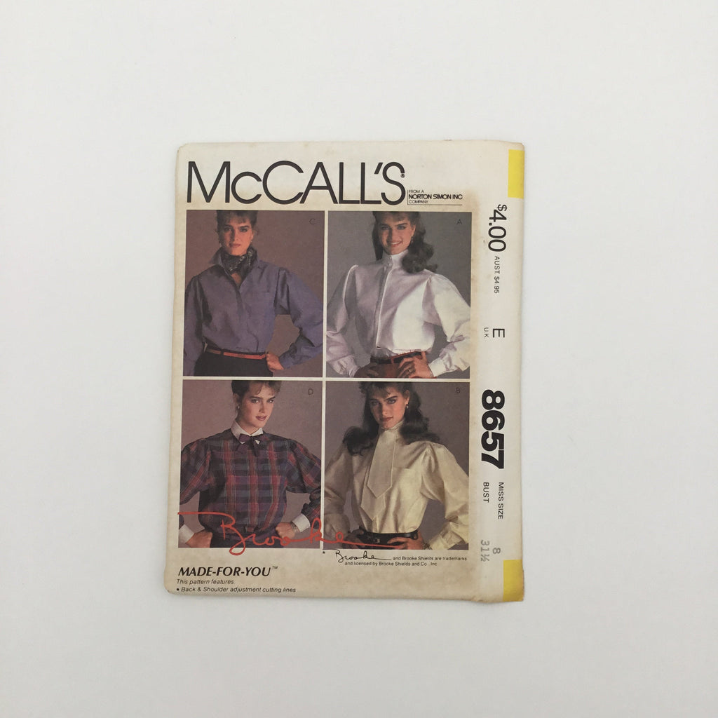 McCall's 8657 (1983) Blouse with Neckline Variations - Vintage Uncut Sewing Pattern