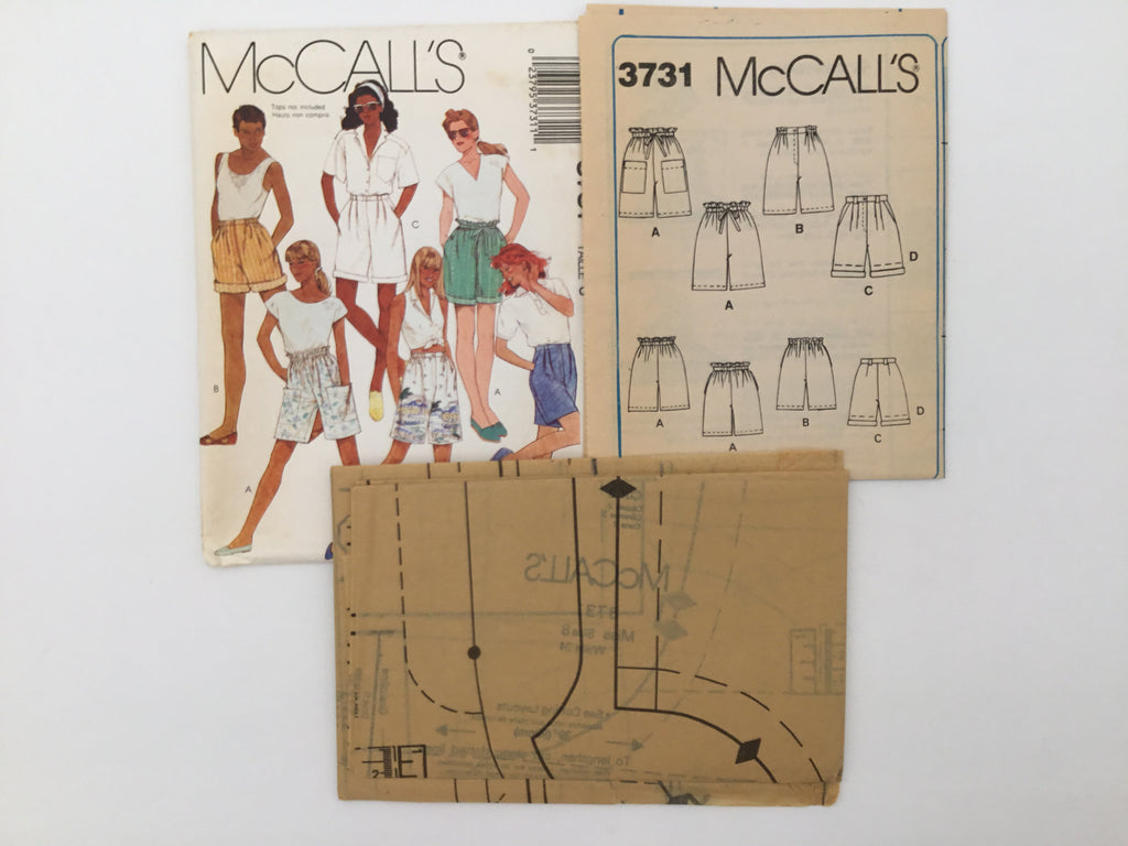 McCall's 3731 (1988) Shorts with Style Variations - Vintage Uncut Sewing Pattern