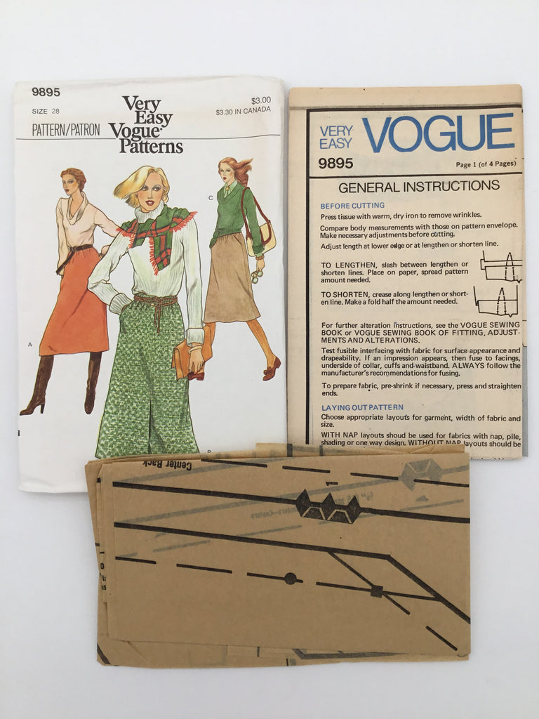 Vogue 9895 Skirt - Vintage Uncut Sewing Pattern