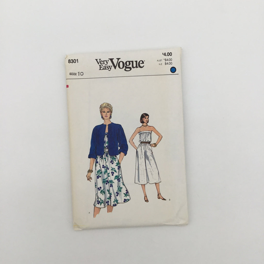 Vogue 8301 Jacket, Dress, and Jumpsuit - Vintage Uncut Sewing Pattern