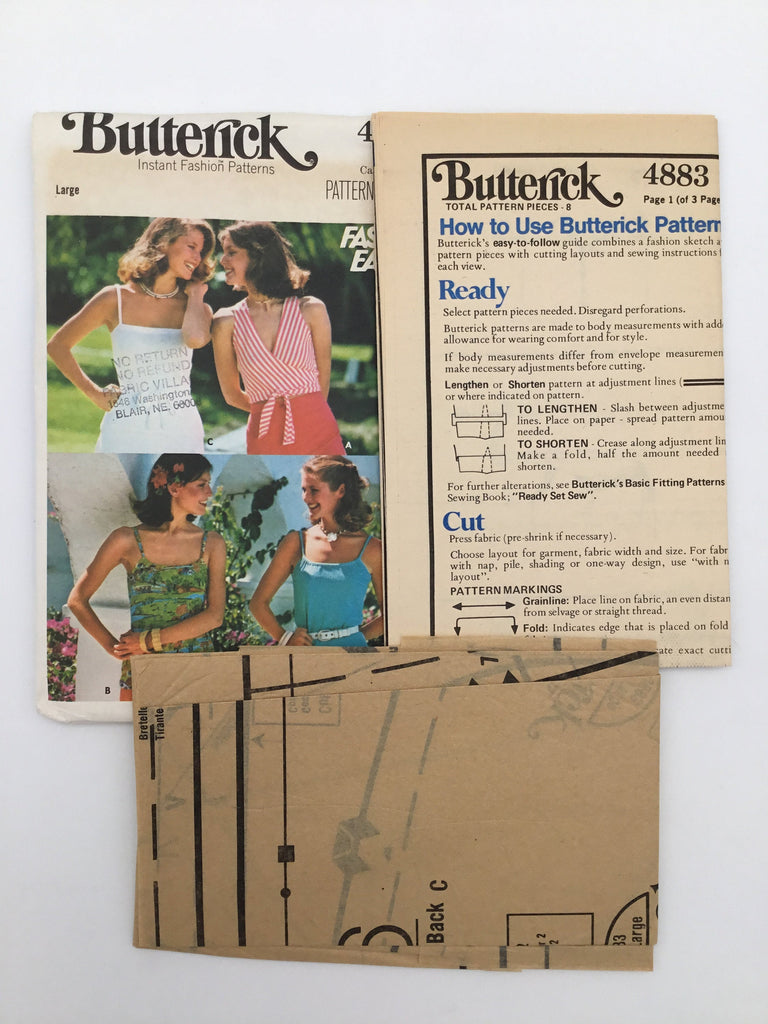 Butterick 4883 Top with Neckline Variations - Vintage Uncut Sewing Pattern