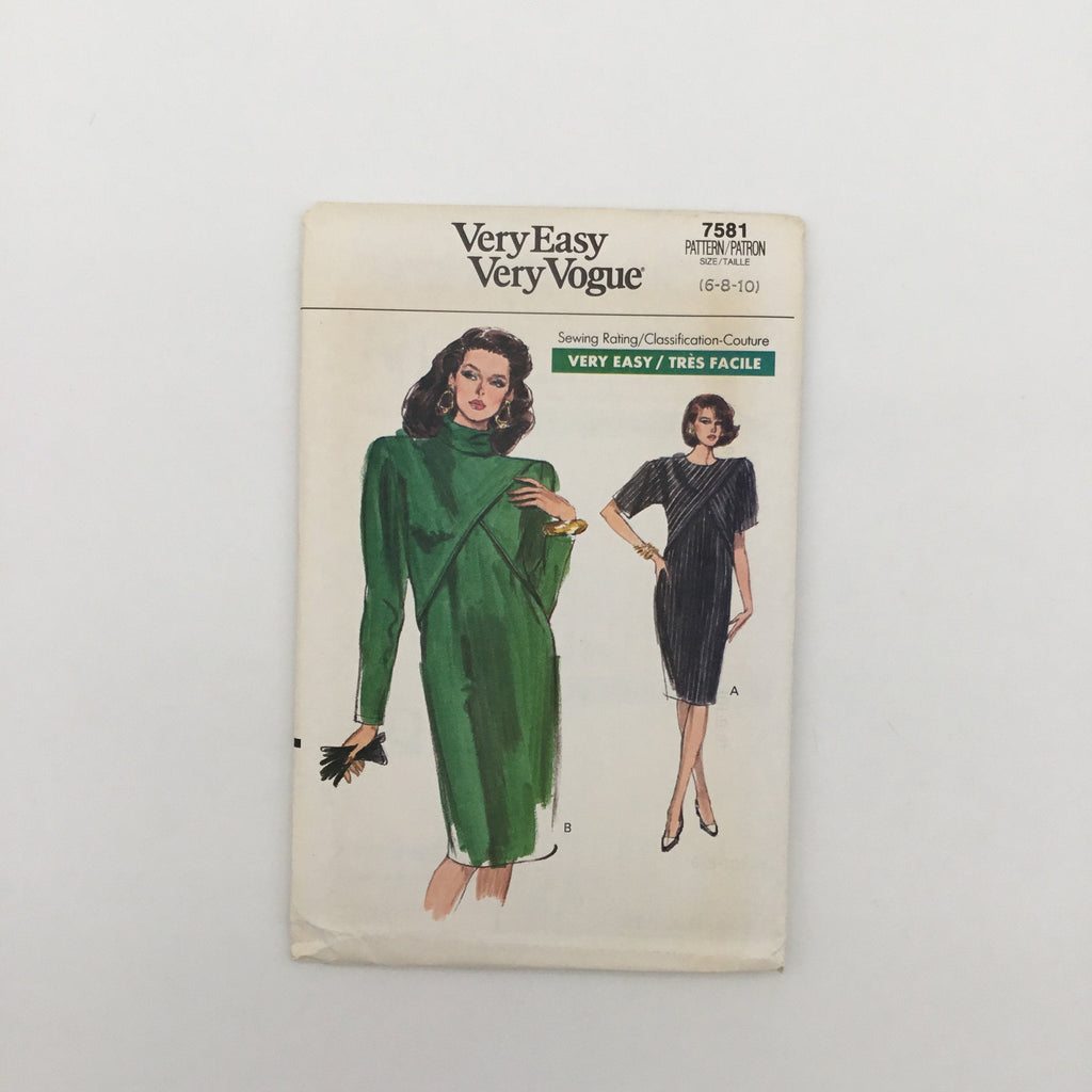 Vogue 7581 (1989) Dress with Sleeve Variations - Vintage Uncut Sewing Pattern