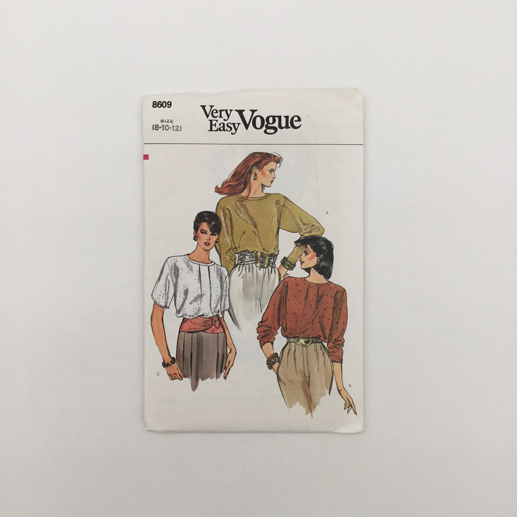 Vogue 8609 Blouse with Sleeve Variations - Vintage Uncut Sewing Pattern