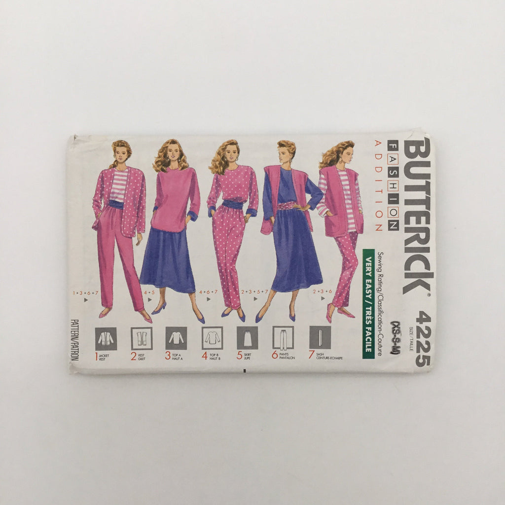 Butterick 4225 (1989) Jacket, Vest, Top, Skirt, and Pants  - Vintage Uncut Sewing Pattern
