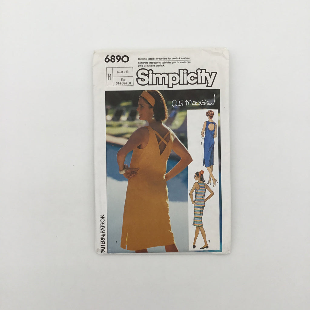 Simplicity 6890 (1985) Dress with Length Variations - Vintage Uncut Sewing Pattern