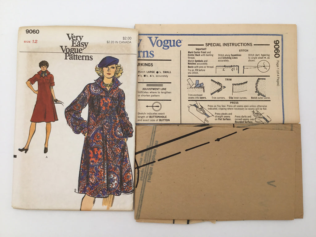 Vogue 9060 Dress with Sleeve Variations - Vintage Uncut Sewing Pattern