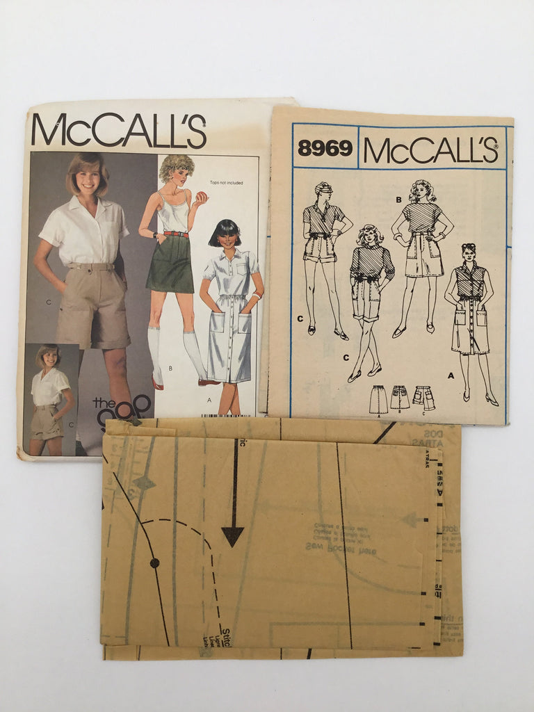 McCall's 8969 (1984) Skirt and Shorts with Length Variations - Vintage Uncut Sewing Pattern