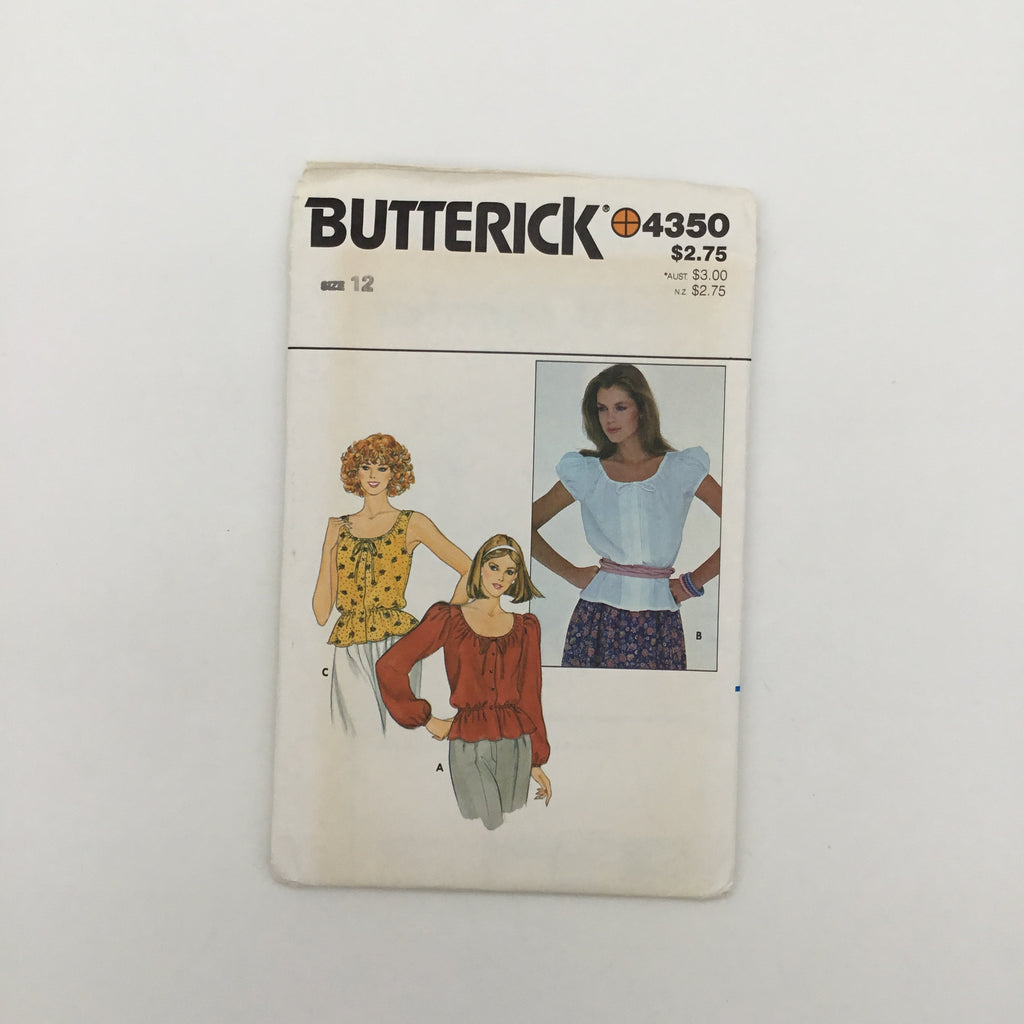 Butterick 4350 Blouse with Sleeve Variations - Vintage Uncut Sewing Pattern
