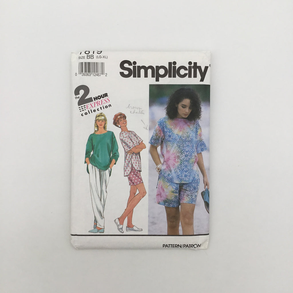 Simplicity 7819 (1992) Pants, Shorts, Skirt, and Top - Vintage Uncut Sewing Pattern
