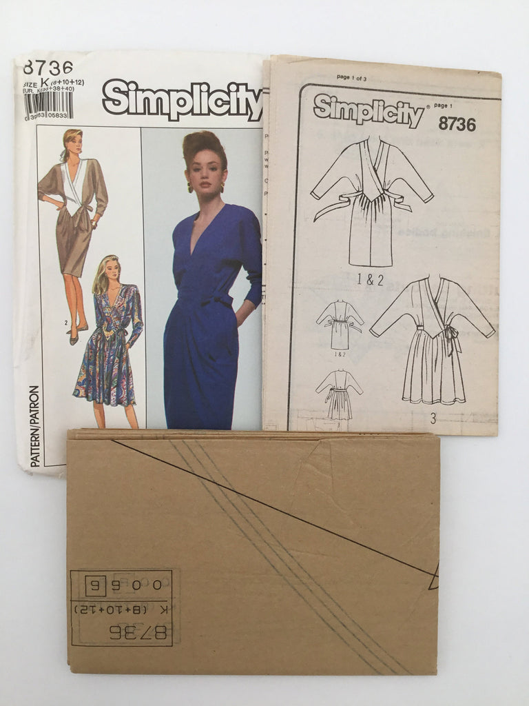 Simplicity 8736 (1988) Dress with Skirt Variations - Vintage Uncut Sewing Pattern