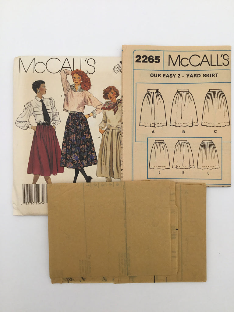 McCall's 2265 (1985) Skirt with Style Variations - Vintage Uncut Sewing Pattern