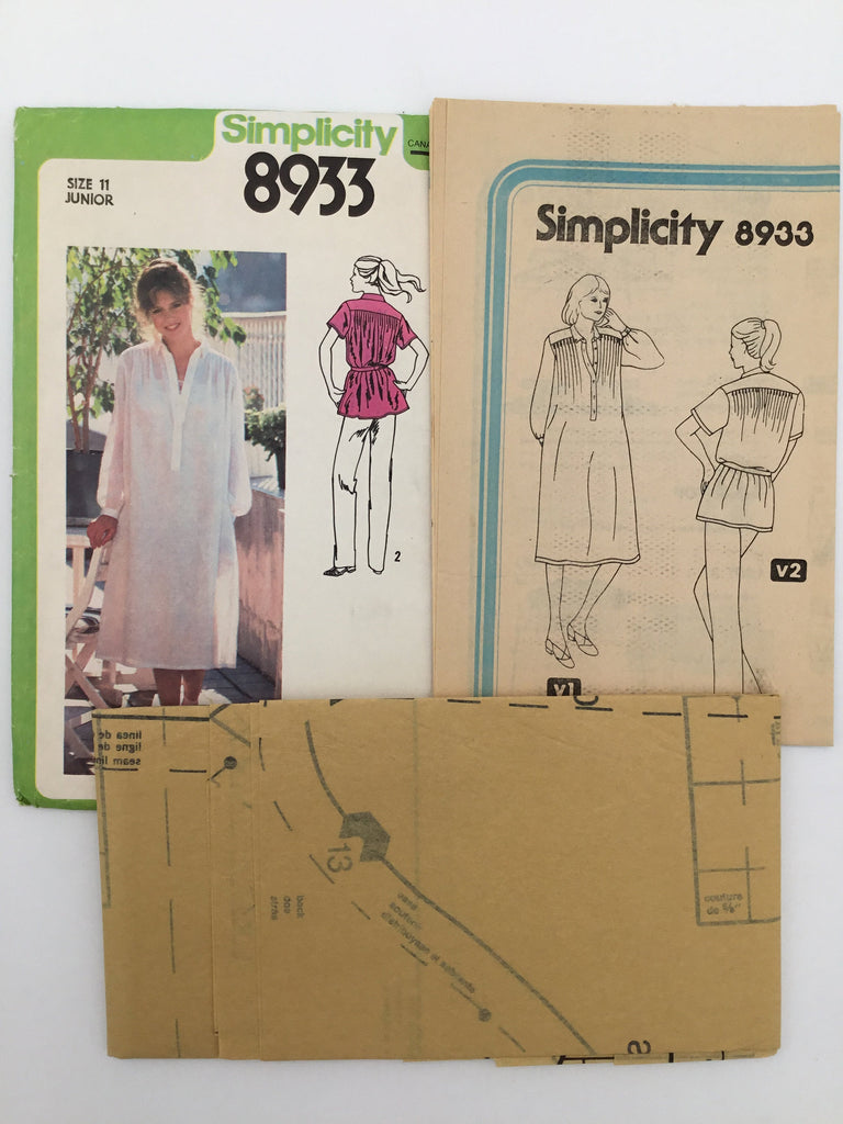 Simplicity 8933 (1979) Dress or Top - Vintage Uncut Sewing Pattern