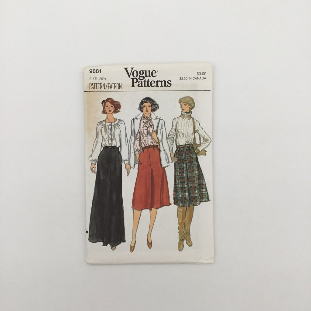 Vogue 9881 Skirt with Length Variations - Vintage Uncut Sewing Pattern