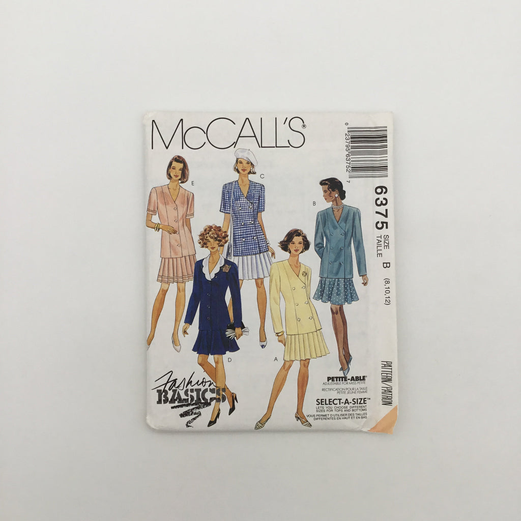 McCall's 6375 (1993) Jacket and Skirt - Vintage Uncut Sewing Pattern