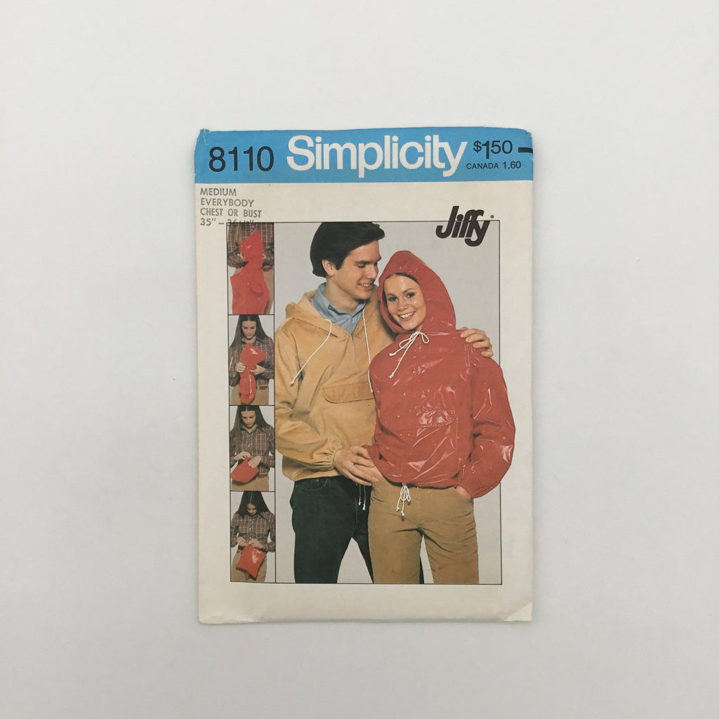 Simplicity 8110 (1977) Hooded Pullover - Vintage Uncut Sewing Pattern