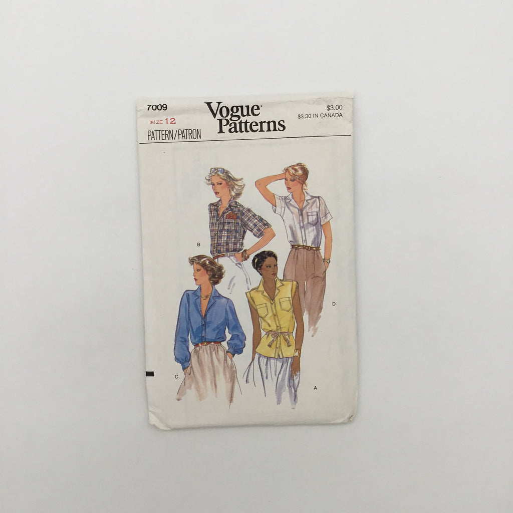 Vogue 7009 Blouse with Sleeve Variations - Vintage Uncut Sewing Pattern