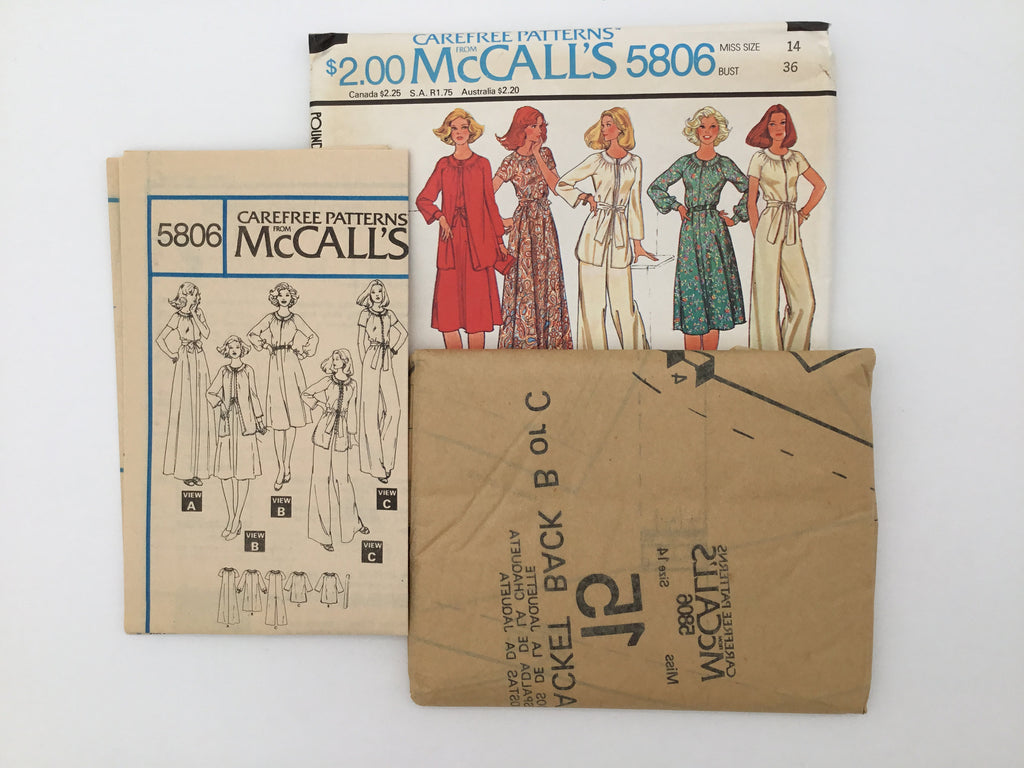 McCall's 5806 (1977) Dress, Jumpsuit, and Jacket - Vintage Uncut Sewing Pattern