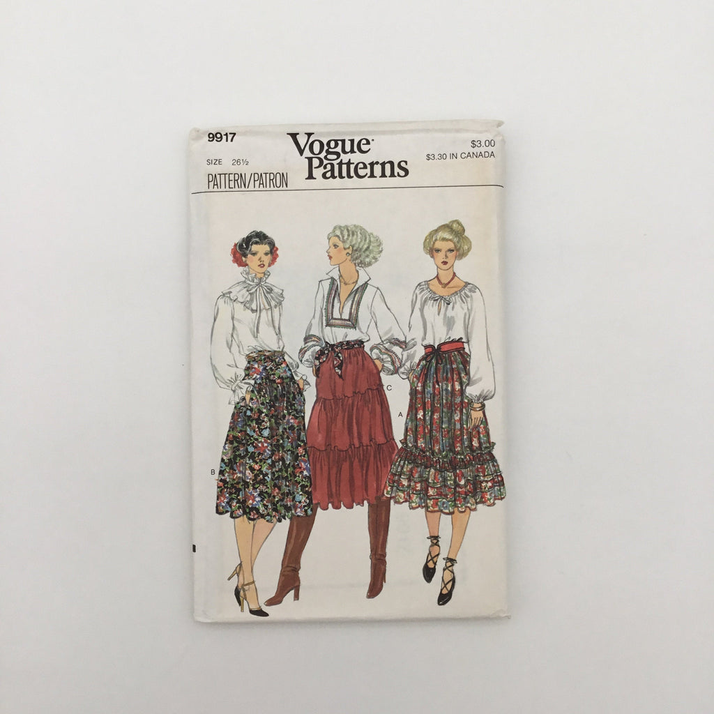 Vogue 9917 Skirt with Style Variations - Vintage Uncut Sewing Pattern