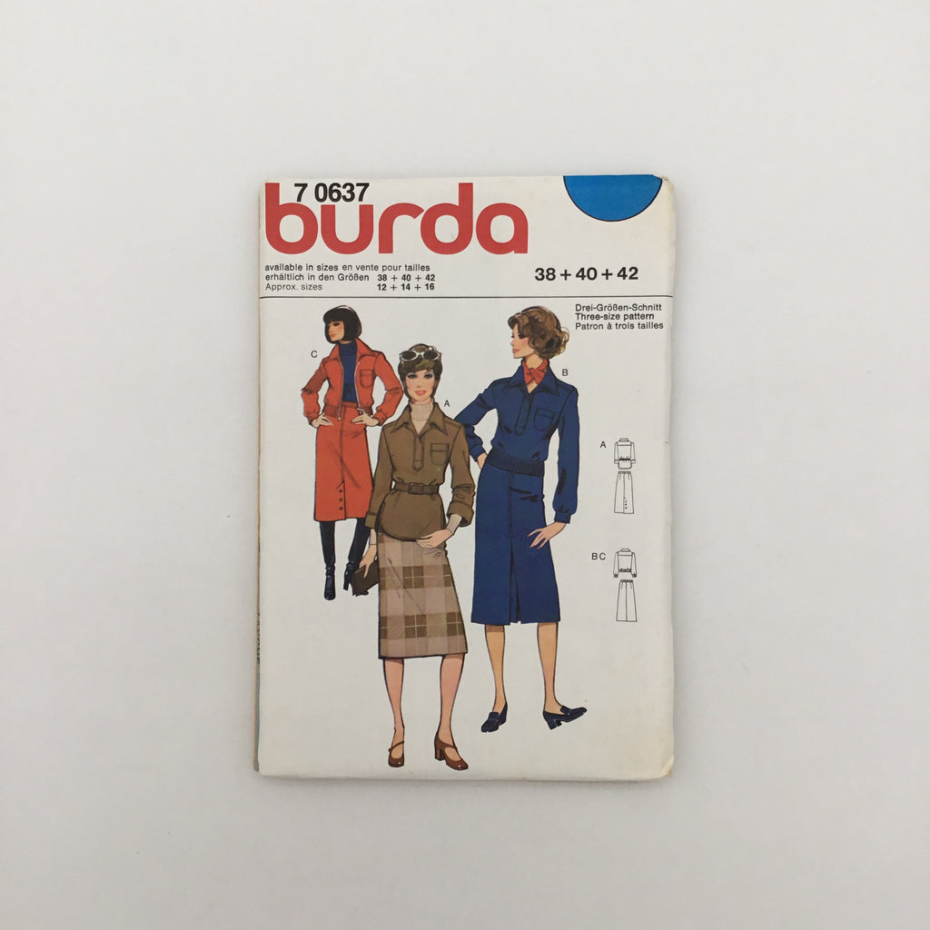 Burda 7 0637 Shirt and Skirt - Vintage Uncut Sewing Pattern