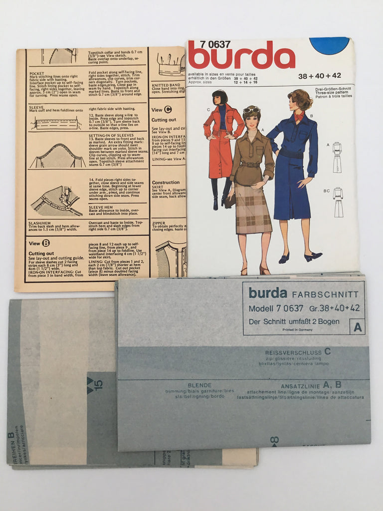 Burda 7 0637 Shirt and Skirt - Vintage Uncut Sewing Pattern