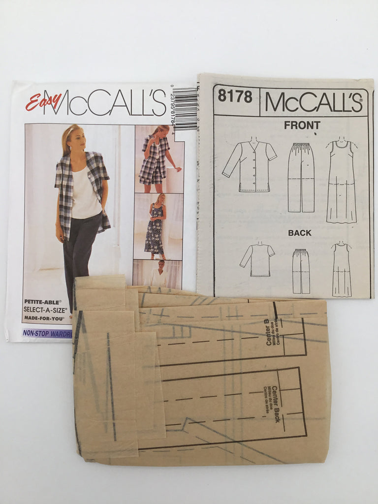 McCall's 8178 (1996) Dress, Top, Jacket, Pants, and Shorts - Vintage Uncut Sewing Pattern