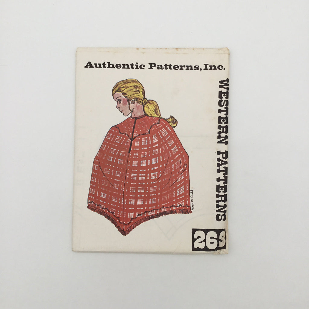 Authentic Patterns 263  Poncho - Vintage Uncut Sewing Pattern