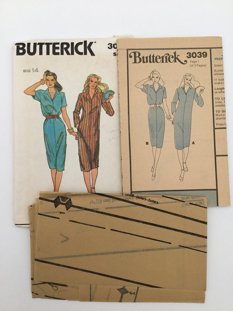 Butterick 3039 Dress with Sleeve Variations - Vintage Uncut Sewing Pattern