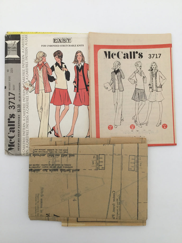 McCall's 3717 (1973) Jacket, Vest, Skirt, and Pants - Vintage Uncut Sewing Pattern