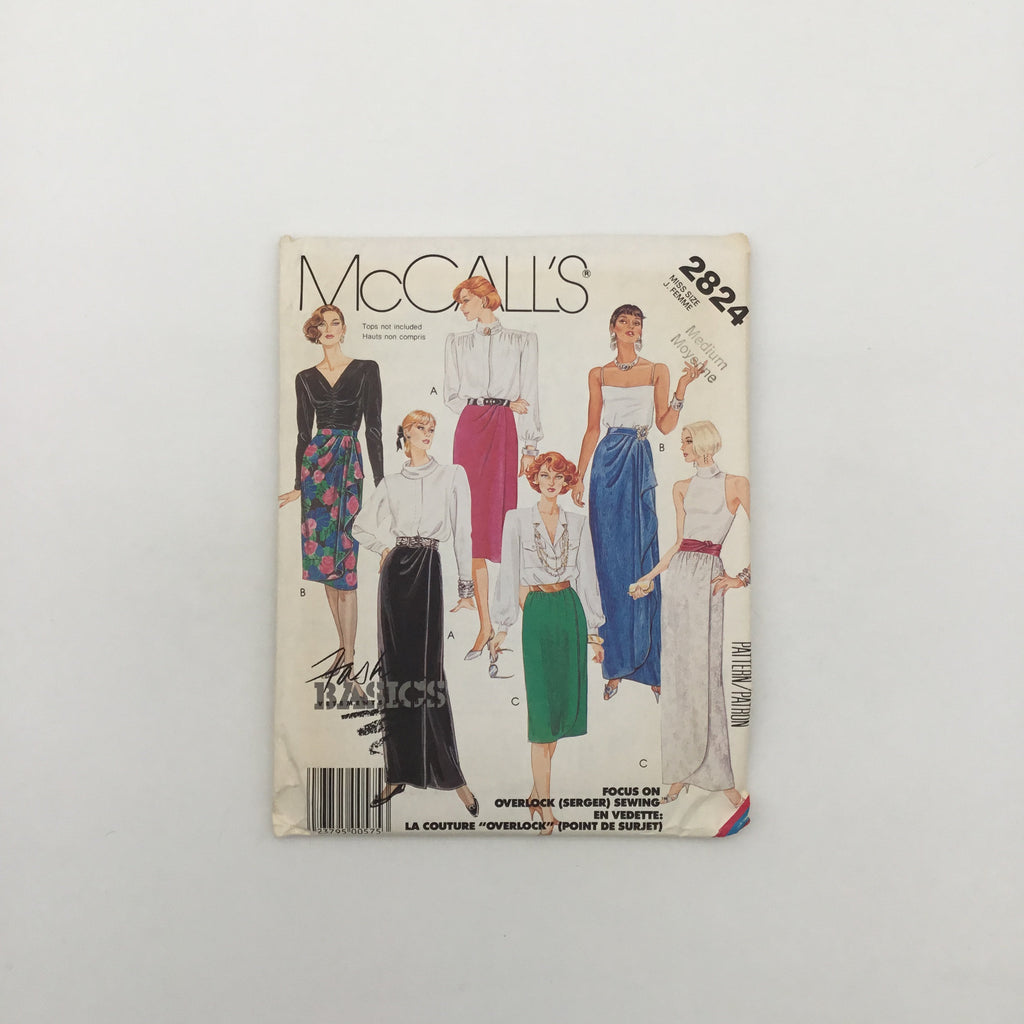 McCall's 2824 (1986) Skirt with Length and Style Variations - Vintage Uncut Sewing Pattern