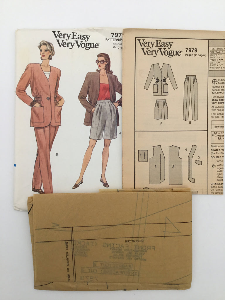 Vogue 7979 (1991) Jacket, Pants, and Shorts - Vintage Uncut Sewing Pattern