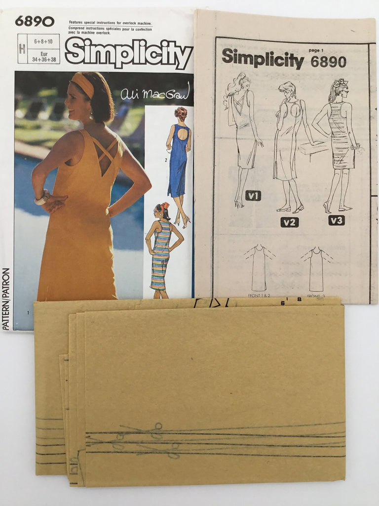 Simplicity 6890 (1985) Dress with Length Variations - Vintage Uncut Sewing Pattern