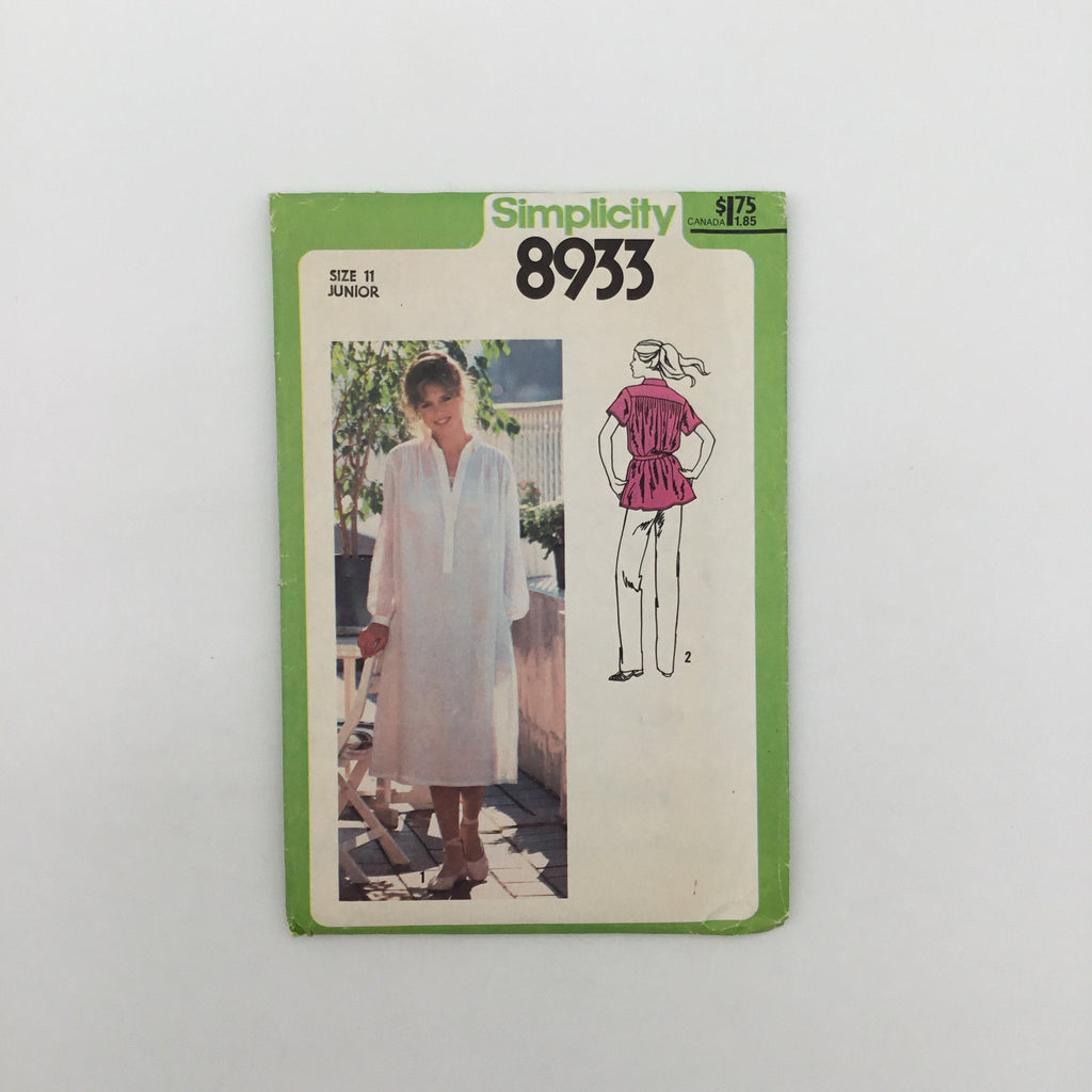 Simplicity 8933 (1979) Dress or Top - Vintage Uncut Sewing Pattern