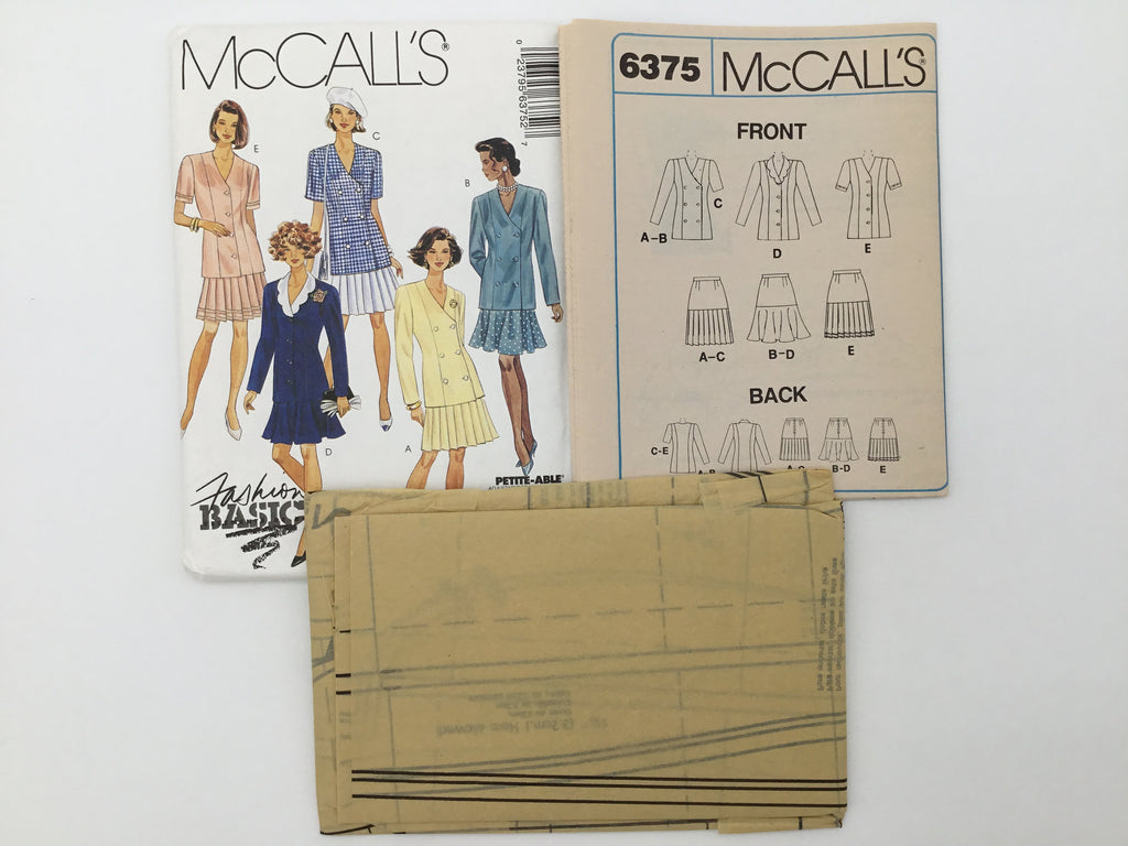 McCall's 6375 (1993) Jacket and Skirt - Vintage Uncut Sewing Pattern