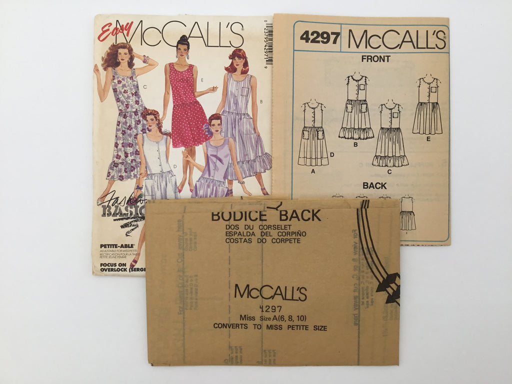 McCall's 4297 (1989) Dress with Length and Style Variations - Vintage Uncut Sewing Pattern