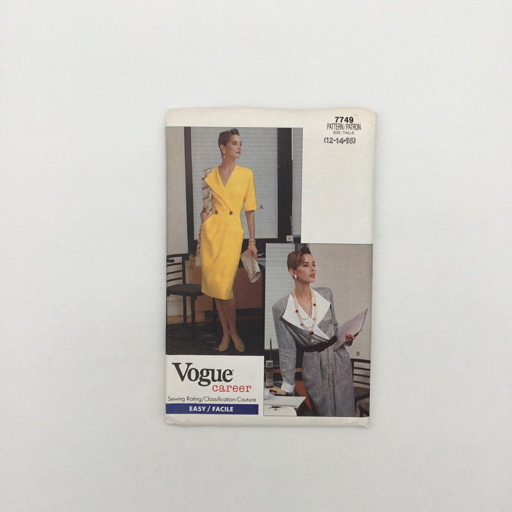 Vogue 7749 (1990) Dress with Sleeve Variations - Vintage Uncut Sewing Pattern