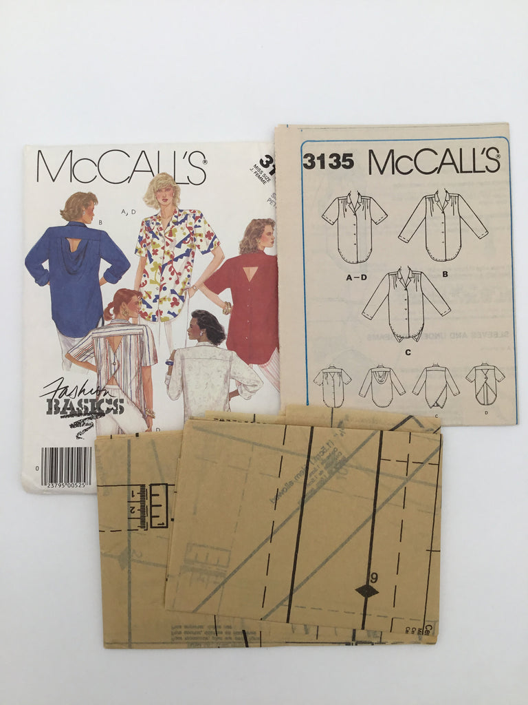 McCall's 3135 (1987) Shirt with Style Variations - Vintage Uncut Sewing Pattern