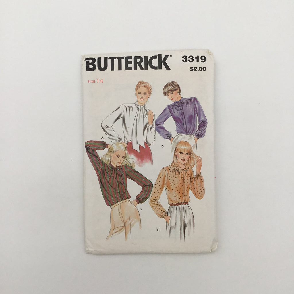 Butterick 3319 Blouse with Neckline Variations - Vintage Uncut Sewing Pattern