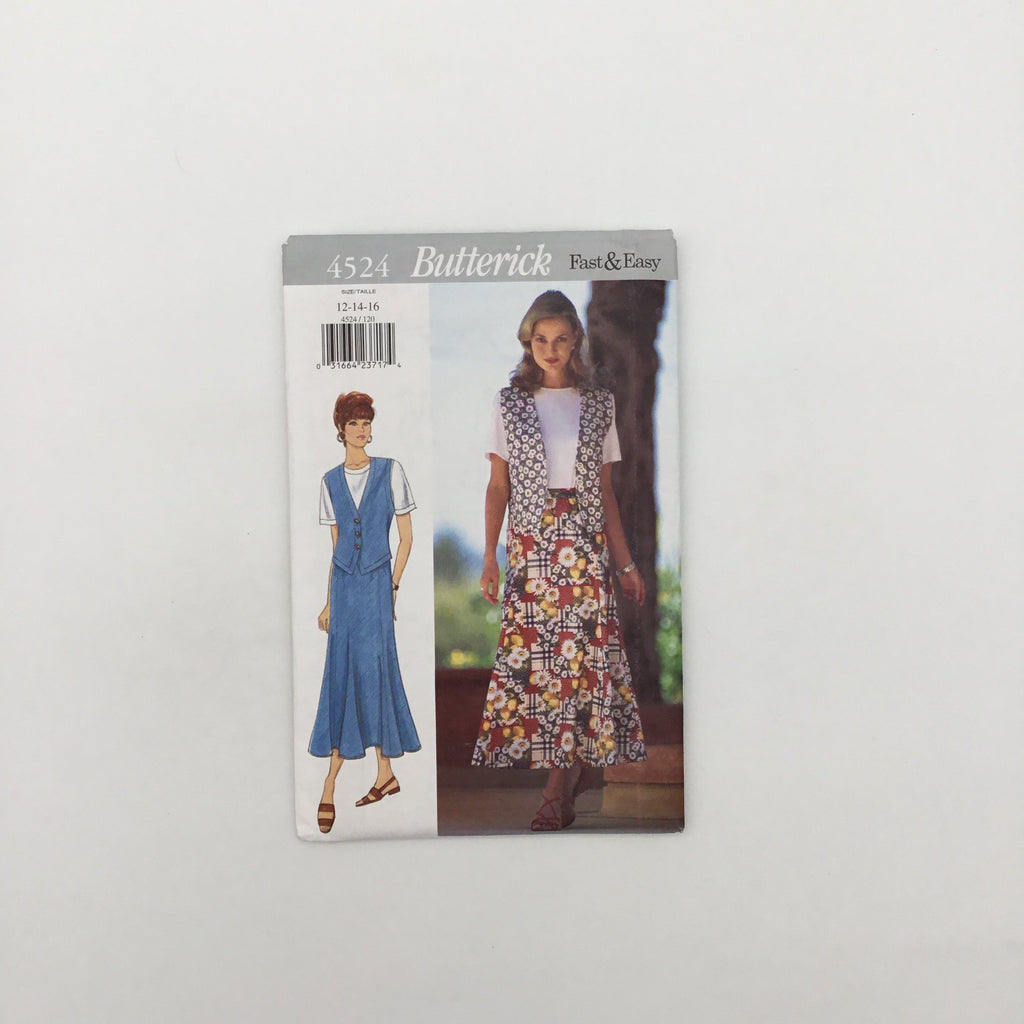 Butterick 4524 (1996) Vest, Top, and Skirt - Vintage Uncut Sewing Pattern
