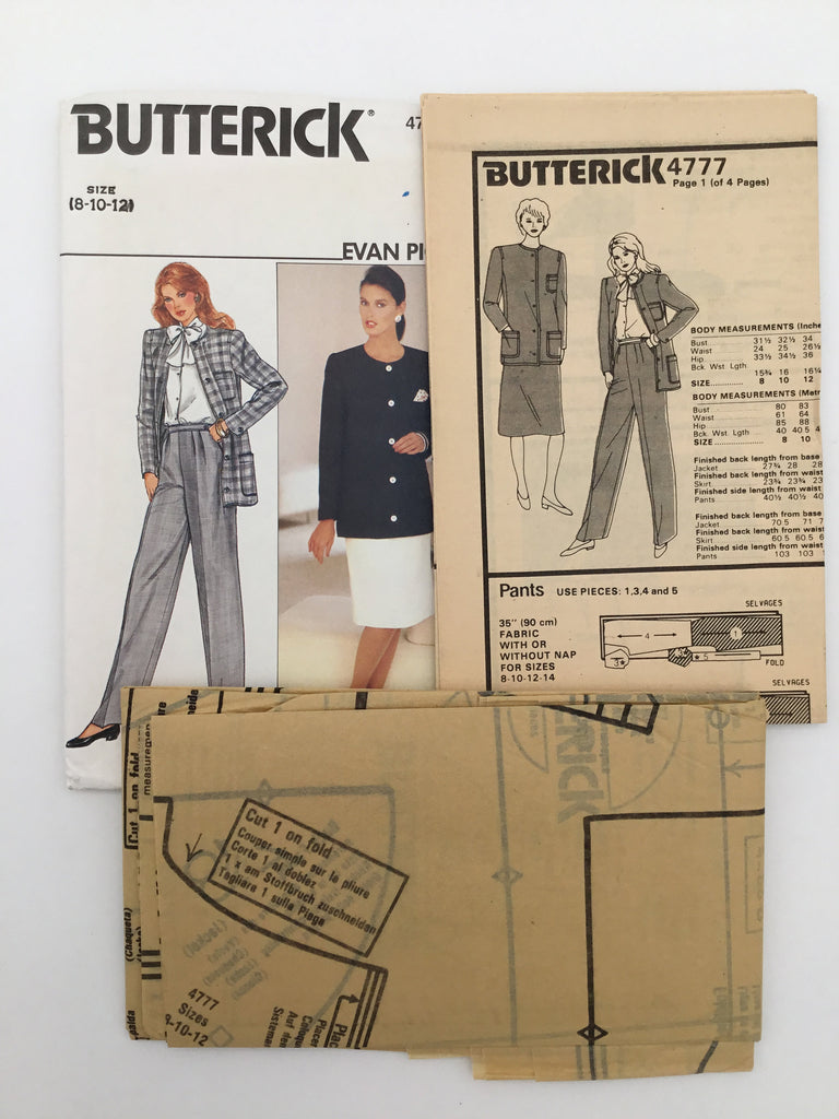 Butterick 4777 Jacket, Skirt, and Pants - Vintage Uncut Sewing Pattern