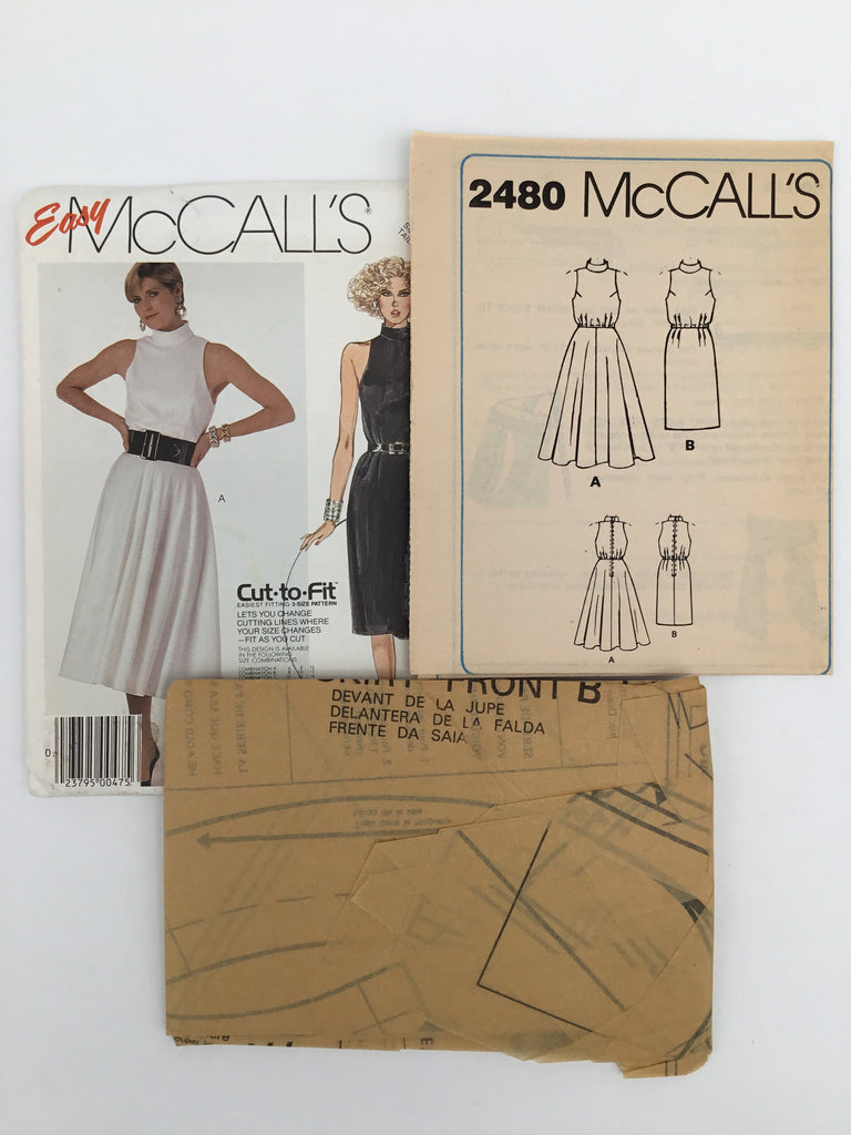 McCall's 2480 (1986) Dress with Skirt Variations - Vintage Uncut Sewing Pattern