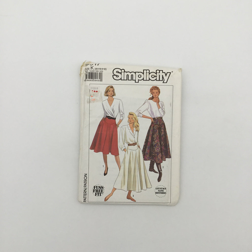 Simplicity 9317 (1989) Skirt with Length Variations - Vintage Uncut Sewing Pattern