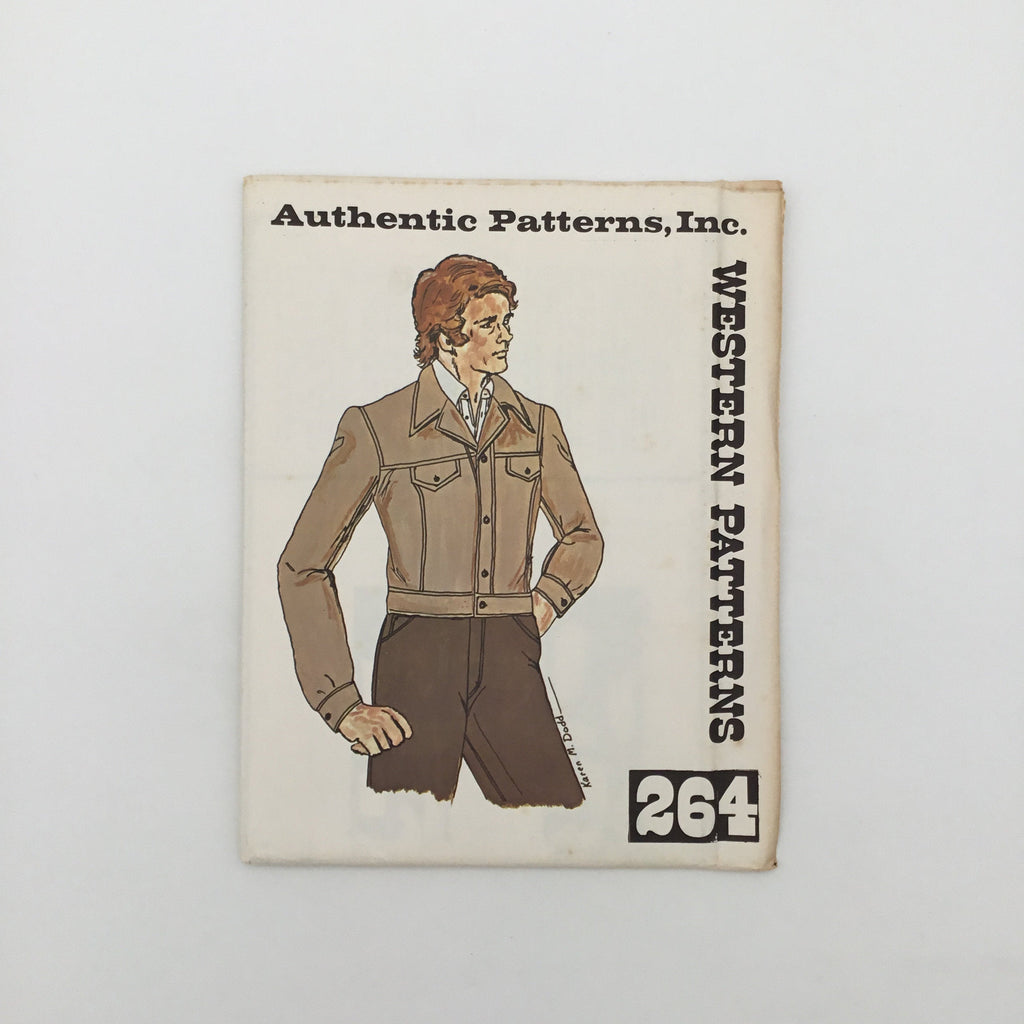 Authentic Patterns 264 Western Jean Jacket - Vintage Uncut Sewing Pattern