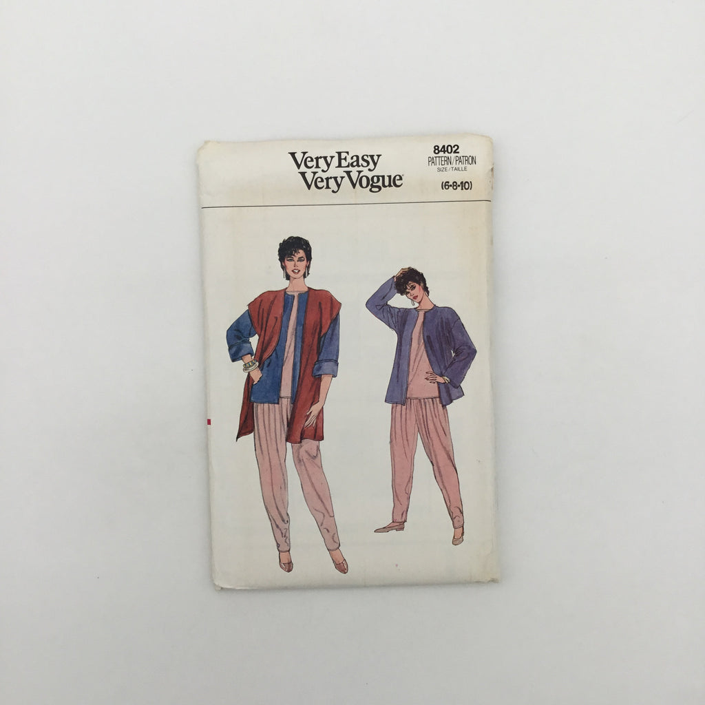Vogue 8402 (1985) Jacket, Vest, Pants, and Top - Vintage Uncut Sewing Pattern