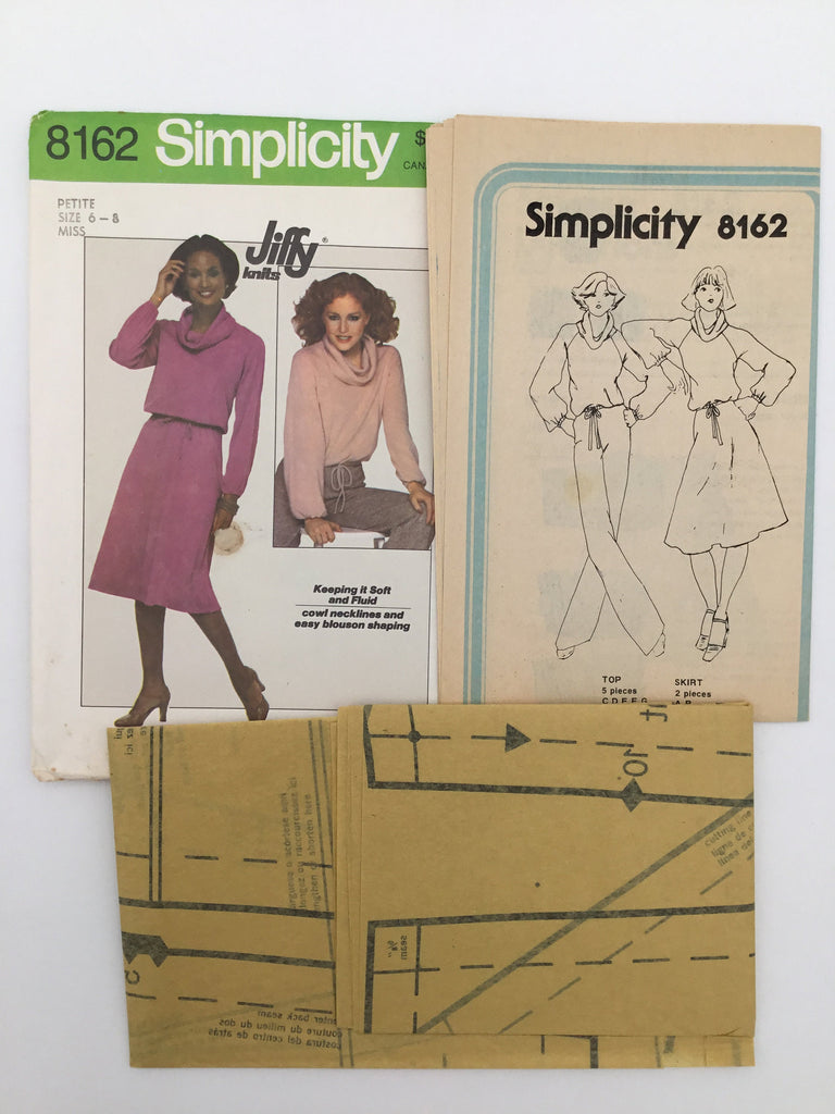 Simplicity 8162 (1977) Top and Skirt - Vintage Uncut Sewing Pattern