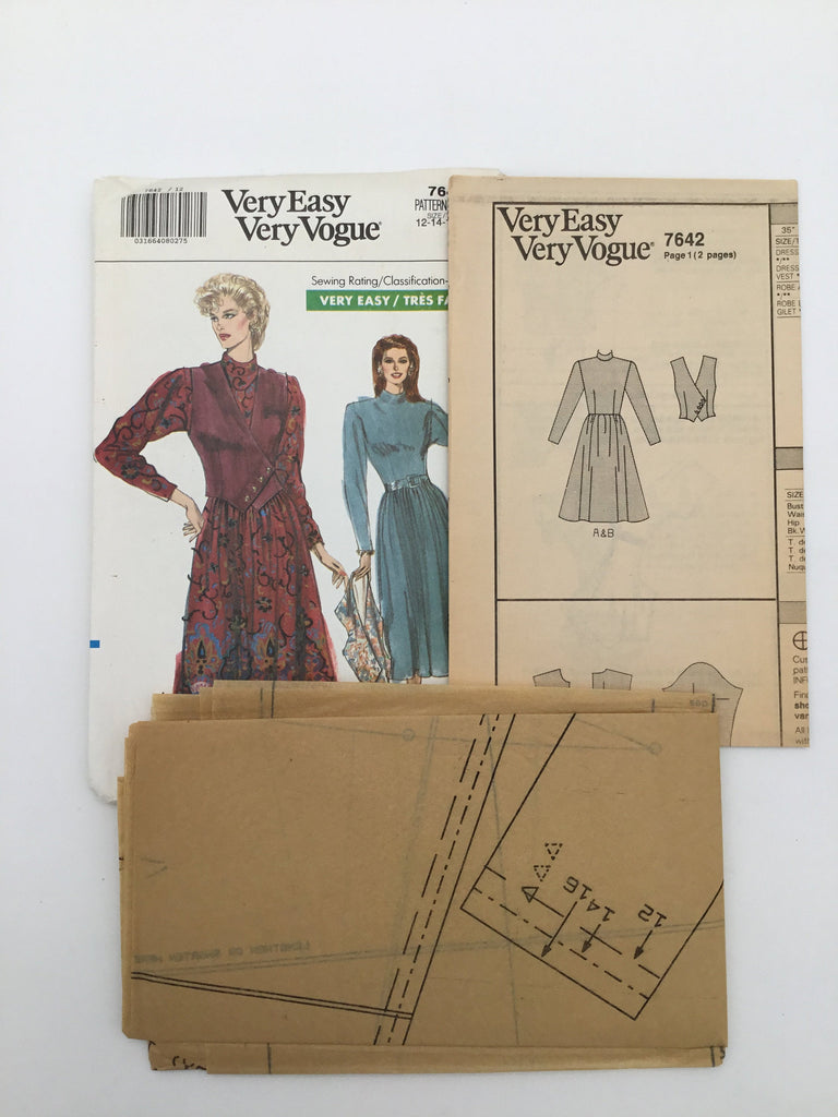 Vogue 7642 (1989) Dress and Vest - Vintage Uncut Sewing Pattern